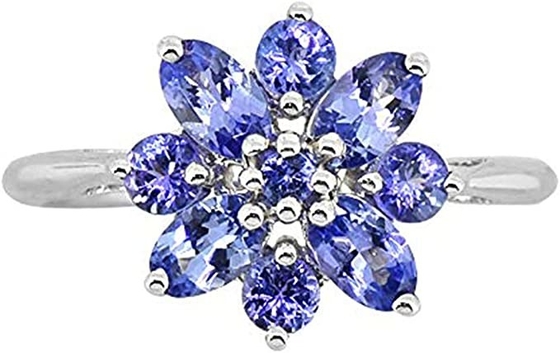 0,25 carats Tanzanite avec Sterling Silver Ring Jewelry avec l'accent blanc de la CZ