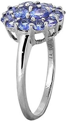 0,25 carats Tanzanite avec Sterling Silver Ring Jewelry avec l'accent blanc de la CZ