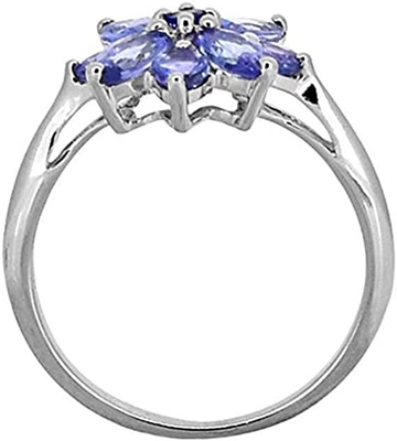 0,25 carats Tanzanite avec Sterling Silver Ring Jewelry avec l'accent blanc de la CZ