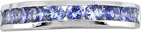0,5 or blancs solides bleus naturels de l'anneau 18K de CTW Tanzanite