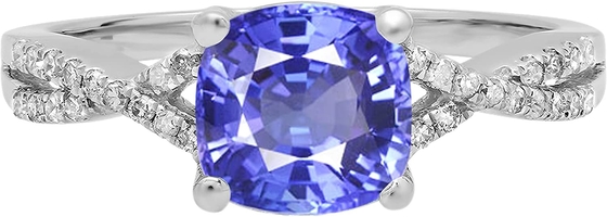 Tanzanite et Sapphire Boxed Set Sterling Silver Laboratoire-créée blanche