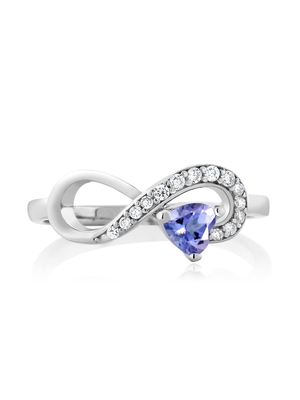 Or blanc de Sapphire Engagement Ring Set 14 bleus antiques de style