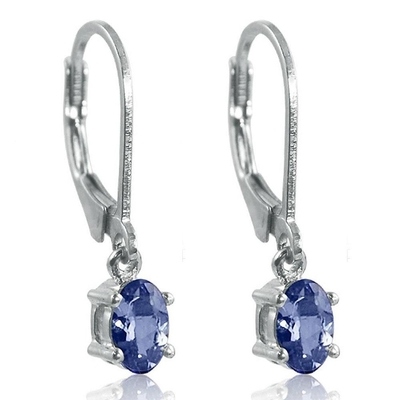 vrai 925 solide véritable pur de Tanzanite de boucle d'oreille d'agrafe de bijoux atural de pierre gemme Sterling Silver