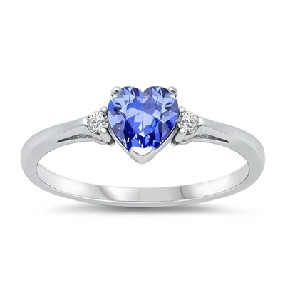 Carat Tanzanite 0,925 accents blancs de Sterling Silver Ring Jewelry With CZ
