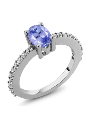 Les bijoutiers matraquent Tanzanite Ring Birthstone Jewelry avec la CZ blanche