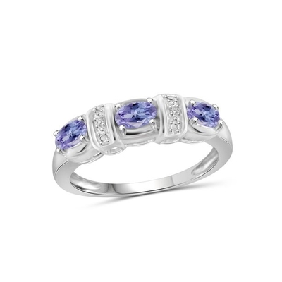 or blanc de la bague de fiançailles 14k de princesse Cut Natural Tanzanite de 4mm