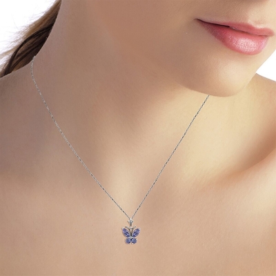 Collier naturel pendant d'Angara Tanzanite de solitaire pour les filles 14K de femmes