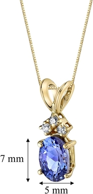 3,12 carat Tanzanite véritable et topaze blanche collier 925 Sterling Silver de 3 morceaux