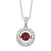 Garnet Ruby Necklace naturel 1/15 ct TW CZ 14K deux Tone Gold