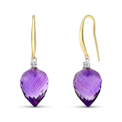 2,46 Ct. T.W. And 1/10 Ct. Boucles d'oreille de Leverback d'améthyste de T.W. CZ en Sterling Silver