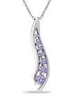 1/3 ct. t.w. Collier pendant de voyage de l'améthyste 7-Stone en Sterling Silver