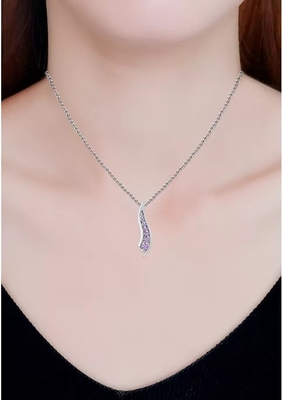 1/3 ct. t.w. Collier pendant de voyage de l'améthyste 7-Stone en Sterling Silver