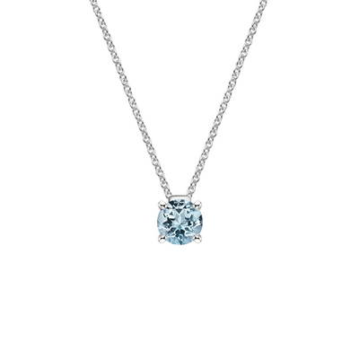 La poire bleu vert de collier d'or blanc de la CZ 14k forment les diamants 10cttw de 6x9mm