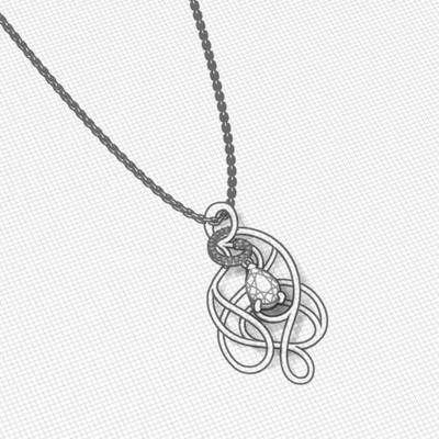 La poire bleu vert de collier d'or blanc de la CZ 14k forment les diamants 10cttw de 6x9mm