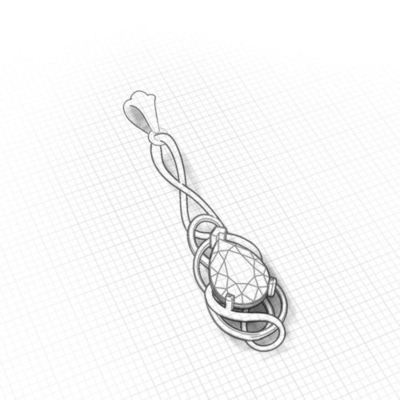 Airy Design Of artistique ce Topaz Pendant bleu lunatique