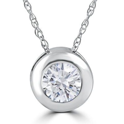 Collier pendant impérial de 1/6Ct TDW CZ 10k Rose Gold Round Diamond Halo