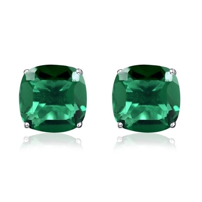 925 argentés chics Emerald Birthstone Necklace simulé par Sterling Silver Heart Pendant Necklace
