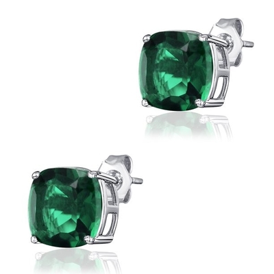 925 argentés chics Emerald Birthstone Necklace simulé par Sterling Silver Heart Pendant Necklace