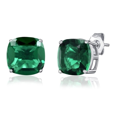 925 argentés chics Emerald Birthstone Necklace simulé par Sterling Silver Heart Pendant Necklace
