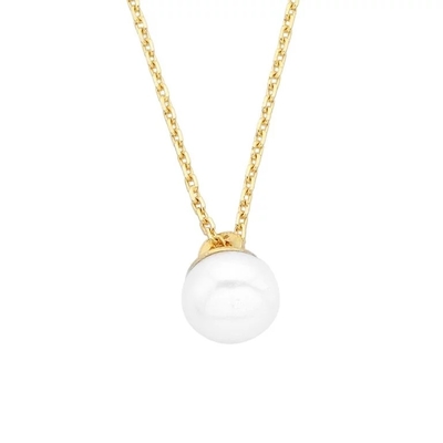 le collier 14K pendant pour des femmes est avec décoré une perle d'eau douce de 6MM
