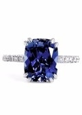 Le coussin de Selena 4ct a coupé Sapphire Engagement Ring For Women bleue