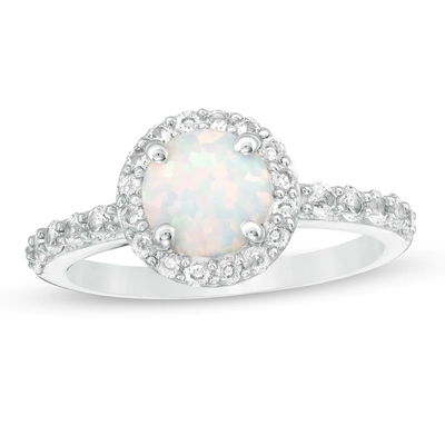 Opale ovale et 1/15 CT. Anneau de jambe de fente de passage de T.W. CZBy en Sterling Silver