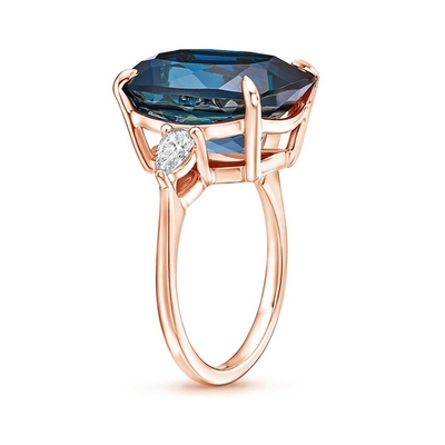 Topaze bleue de Londres de soirée et engagement Ring Jewelry Certificated de cocktail de la CZ