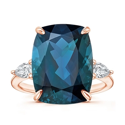 Topaze bleue de Londres de soirée et engagement Ring Jewelry Certificated de cocktail de la CZ