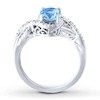 Bague de fiançailles en pierre 925 Sterling Silver de Topaz And CZ trois bleus suisses classiques