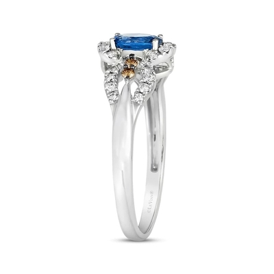 Coupe Sapphire Ring de Le Vian Oval 1/5 or blanc de vanille de Cttw CZ 14K