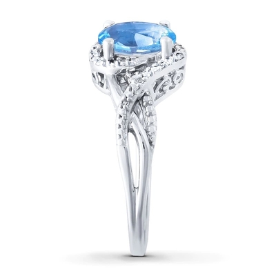 Le laboratoire a créé Opal Ring White Topaz With bleu 925 Sterling Silver