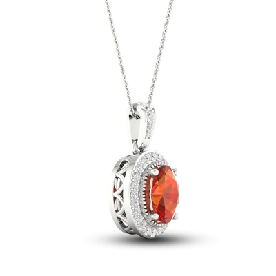 Le laboratoire citrin naturel a créé l'or blanc blanc 18&quot; de Sapphire Necklace 10K