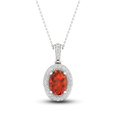 Le laboratoire citrin naturel a créé l'or blanc blanc 18&quot; de Sapphire Necklace 10K