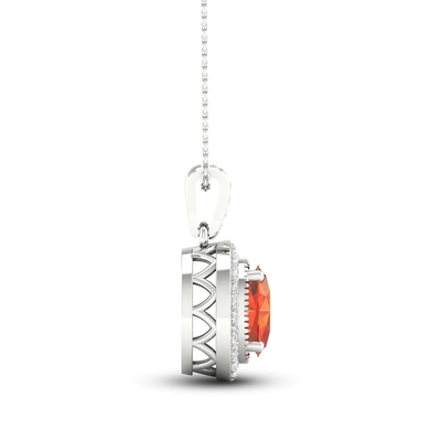 Le laboratoire citrin naturel a créé l'or blanc blanc 18&quot; de Sapphire Necklace 10K