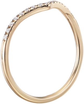 Anneau de mode de Diamond Chevron Stackable Heart Sytle en or 9K jaune