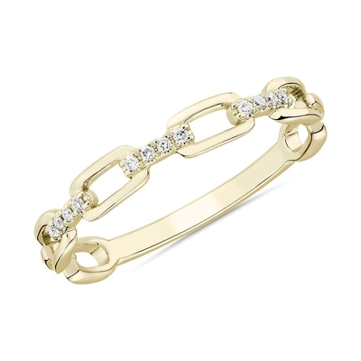 mode Ring For Women de lien de 9K Rose Gold With Silver Diamond