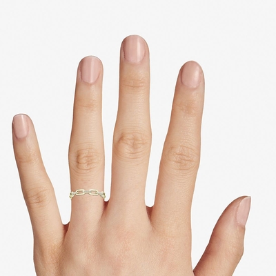 mode Ring For Women de lien de 9K Rose Gold With Silver Diamond