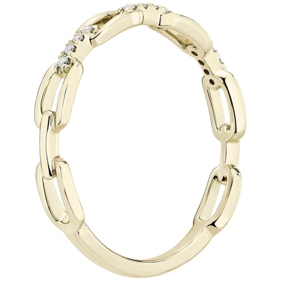 mode Ring For Women de lien de 9K Rose Gold With Silver Diamond