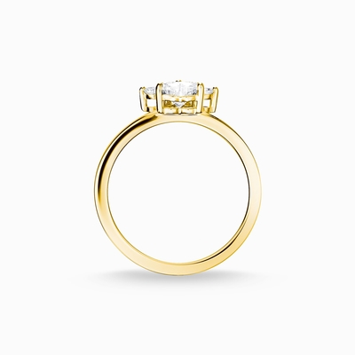 Bel anneau d'or de Sytle Ring Paw Cat 9K de fleur