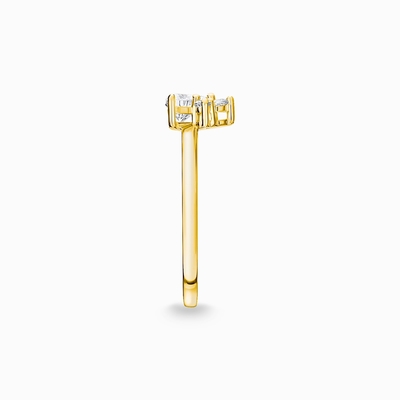 Bel anneau d'or de Sytle Ring Paw Cat 9K de fleur