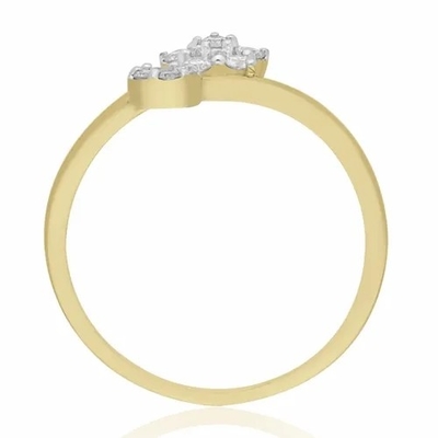 0,20 bagues de fiançailles blanches de forme du diamant Ring-9K Goldstar de CTS