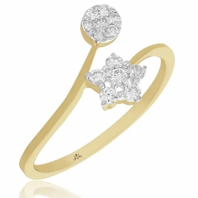 0,20 bagues de fiançailles blanches de forme du diamant Ring-9K Goldstar de CTS