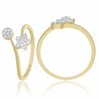 0,20 bagues de fiançailles blanches de forme du diamant Ring-9K Goldstar de CTS