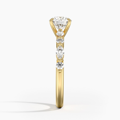 anneau de Diamond Jewelry Lady Women Engagement de laboratoire inspiré par flocon de neige de l'or 9K
