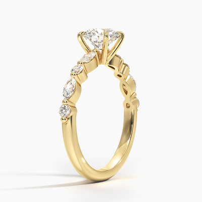 anneau de Diamond Jewelry Lady Women Engagement de laboratoire inspiré par flocon de neige de l'or 9K