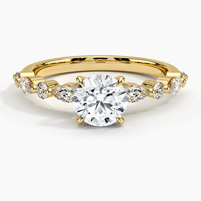 anneau de Diamond Jewelry Lady Women Engagement de laboratoire inspiré par flocon de neige de l'or 9K