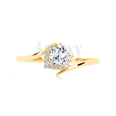 Willow Diamond Engagement Ring (1/8 Ct. La TW.) Avec de l'or 9K
