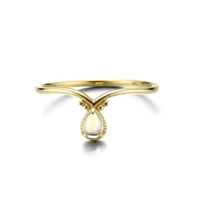 Nouveaux bijoux jaunes de Ring Designs Solid 9K d'or de 1 gramme avec l'expédition rapide disponible de Moonstone