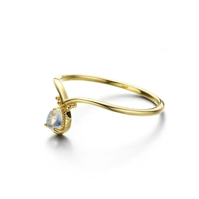 Nouveaux bijoux jaunes de Ring Designs Solid 9K d'or de 1 gramme avec l'expédition rapide disponible de Moonstone