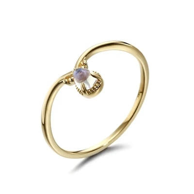 Nouveaux bijoux jaunes de Ring Designs Solid 9K d'or de 1 gramme avec l'expédition rapide disponible de Moonstone